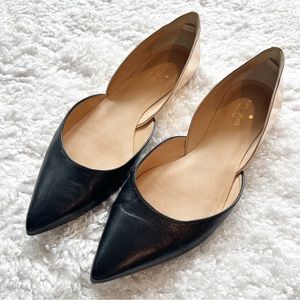 Kate Spade Gavana D’Orsay Flats in Black/Rose Gold